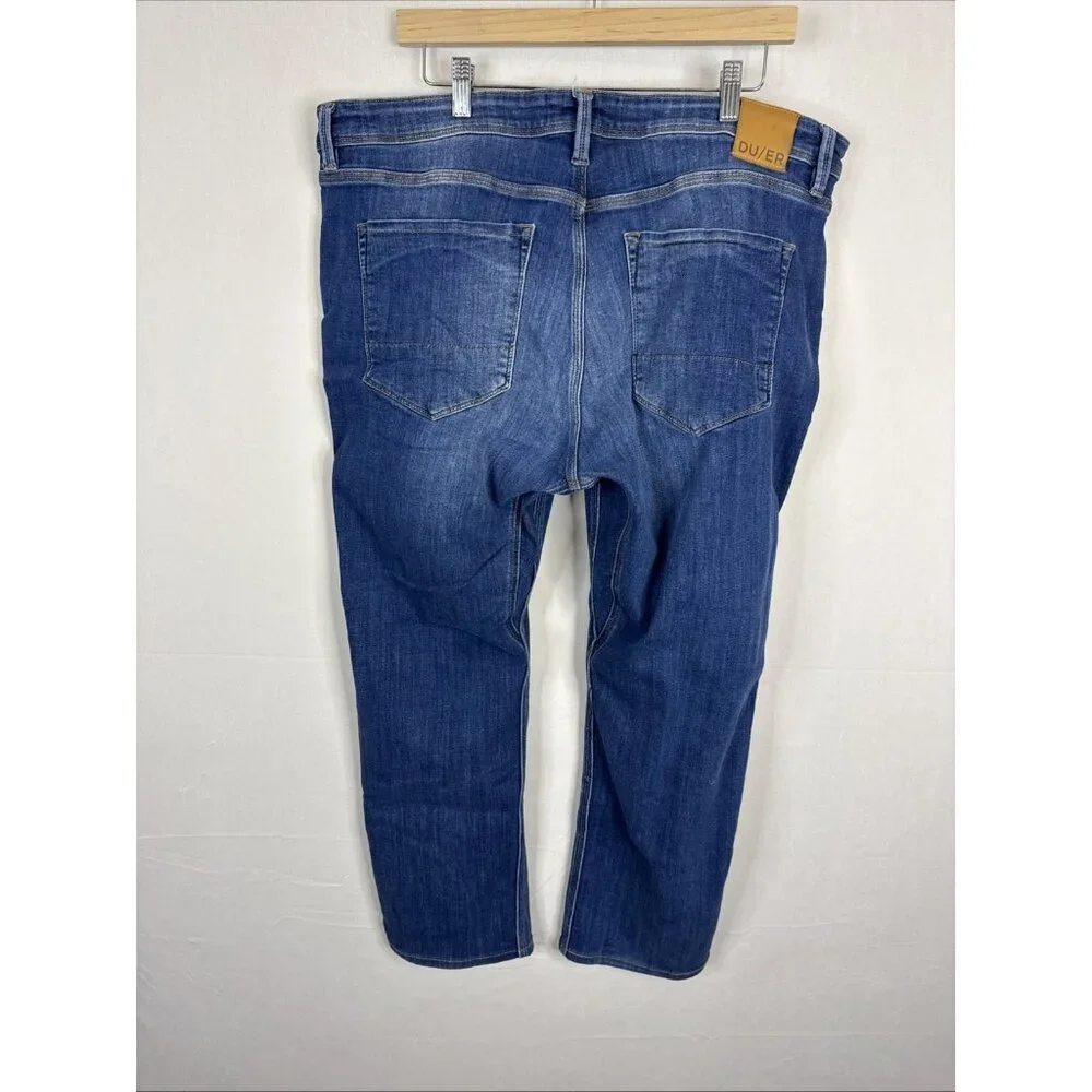 DUER Performance Denim Jeans Stretch Blue Wash 40x27 Hemmed‎